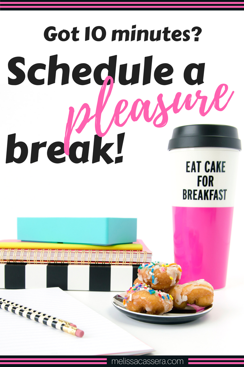 Want to know the secret to being more productive, and happier too? Click to read about using "pleasure breaks" and why they work!